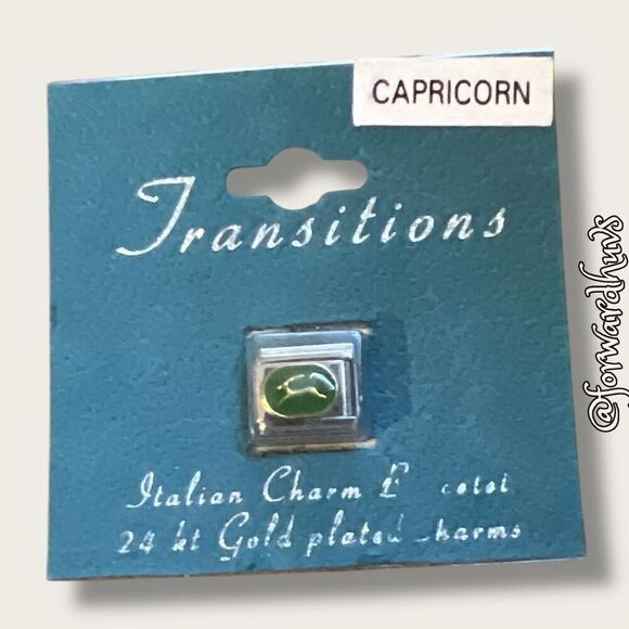 Bundle Sale 3 for $15 | Transitions Italian “Capricorn” Charm 24 Kt Gold Plated - Picture 1 of 6
